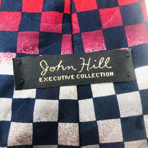 John Hill Executive Tie Checkered Flag Racing Plaid NASCAR Swing Mechanic USA - Picture 4 of 10